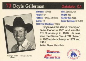 1991 Rodeo America Set B #70 Doyle Gellerman Back